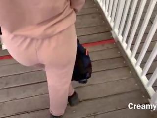 I barely had time to swallow super cum&excl; Risky public dirty clip on ferris wheel - CreamySofy